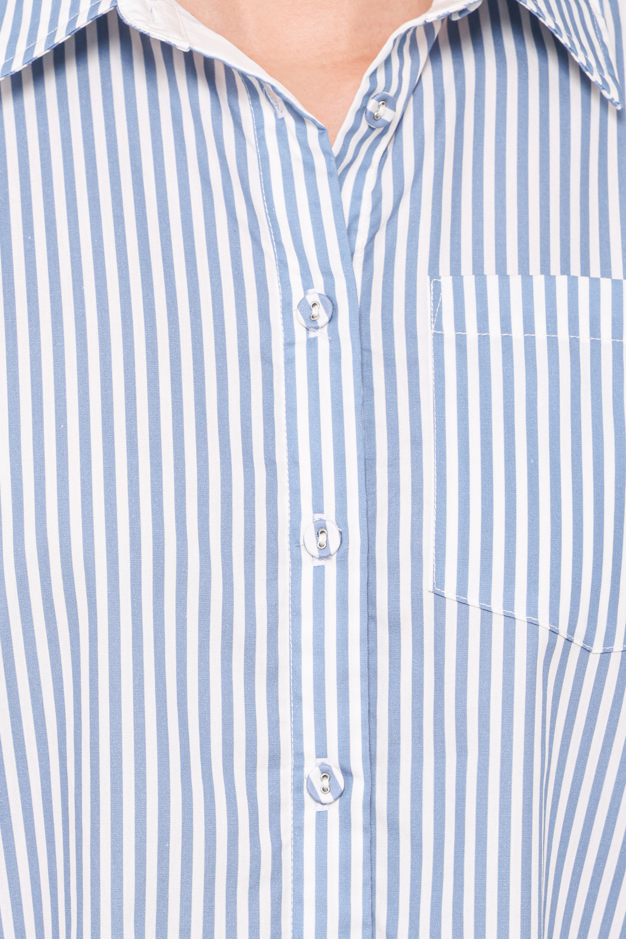 TOPS Jackson Button Up Shirt - Blue Stripe