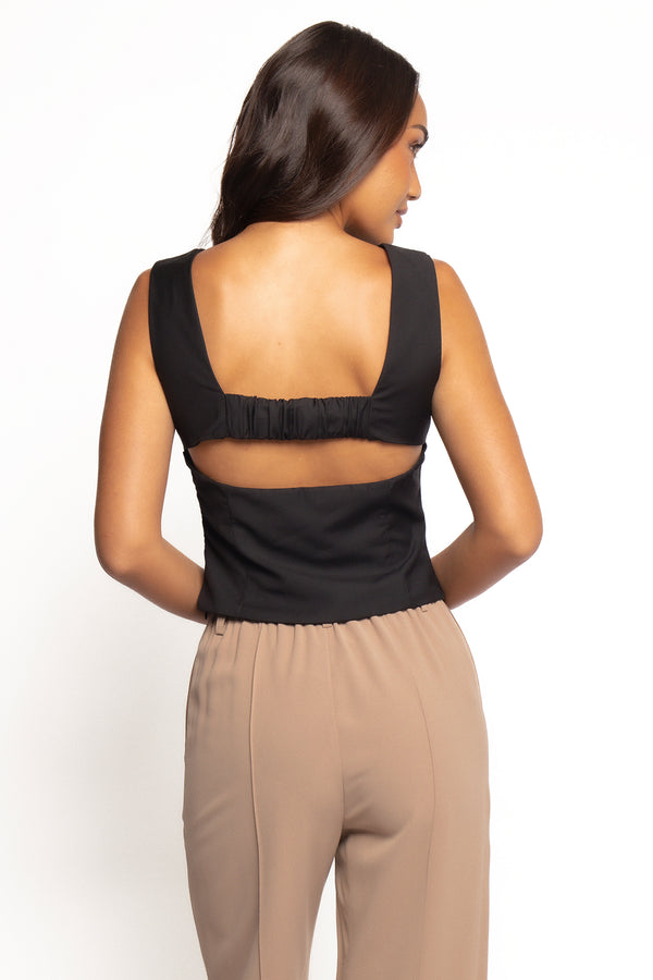 TOPS Janaina Open Back Top - Black
