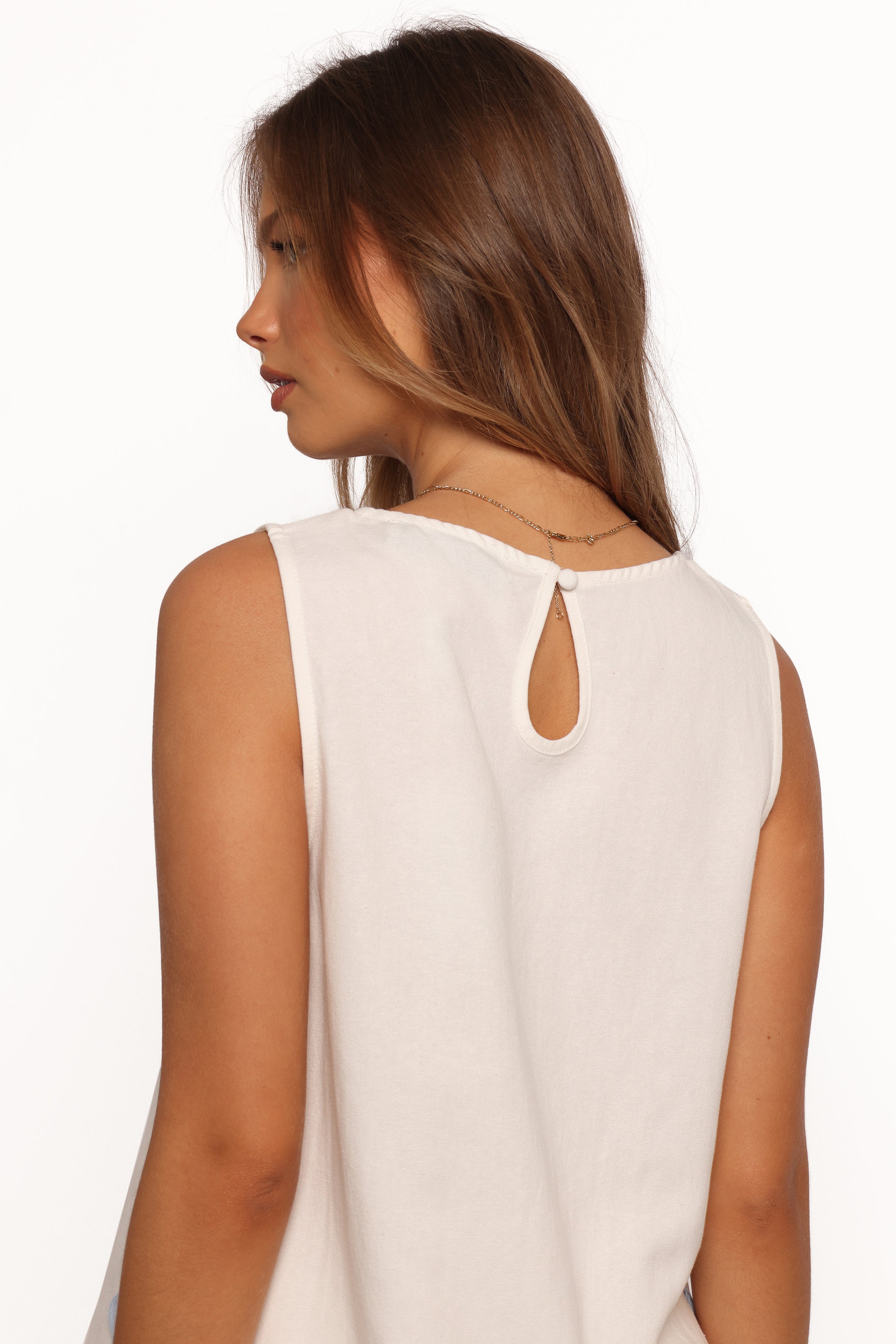 TOPS Jasinta Top - Cream Blue