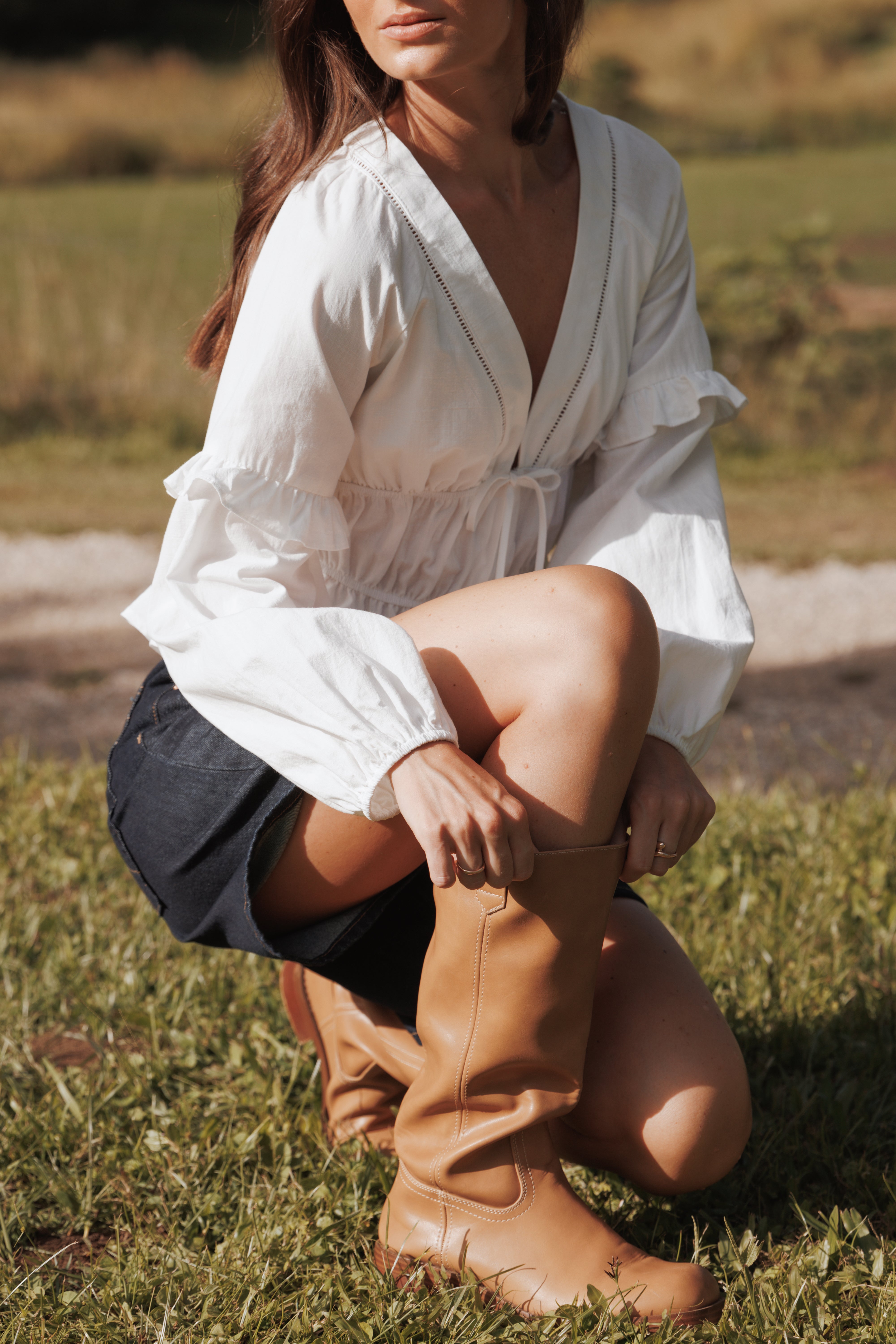 TOPS Jewel Tie Top - White