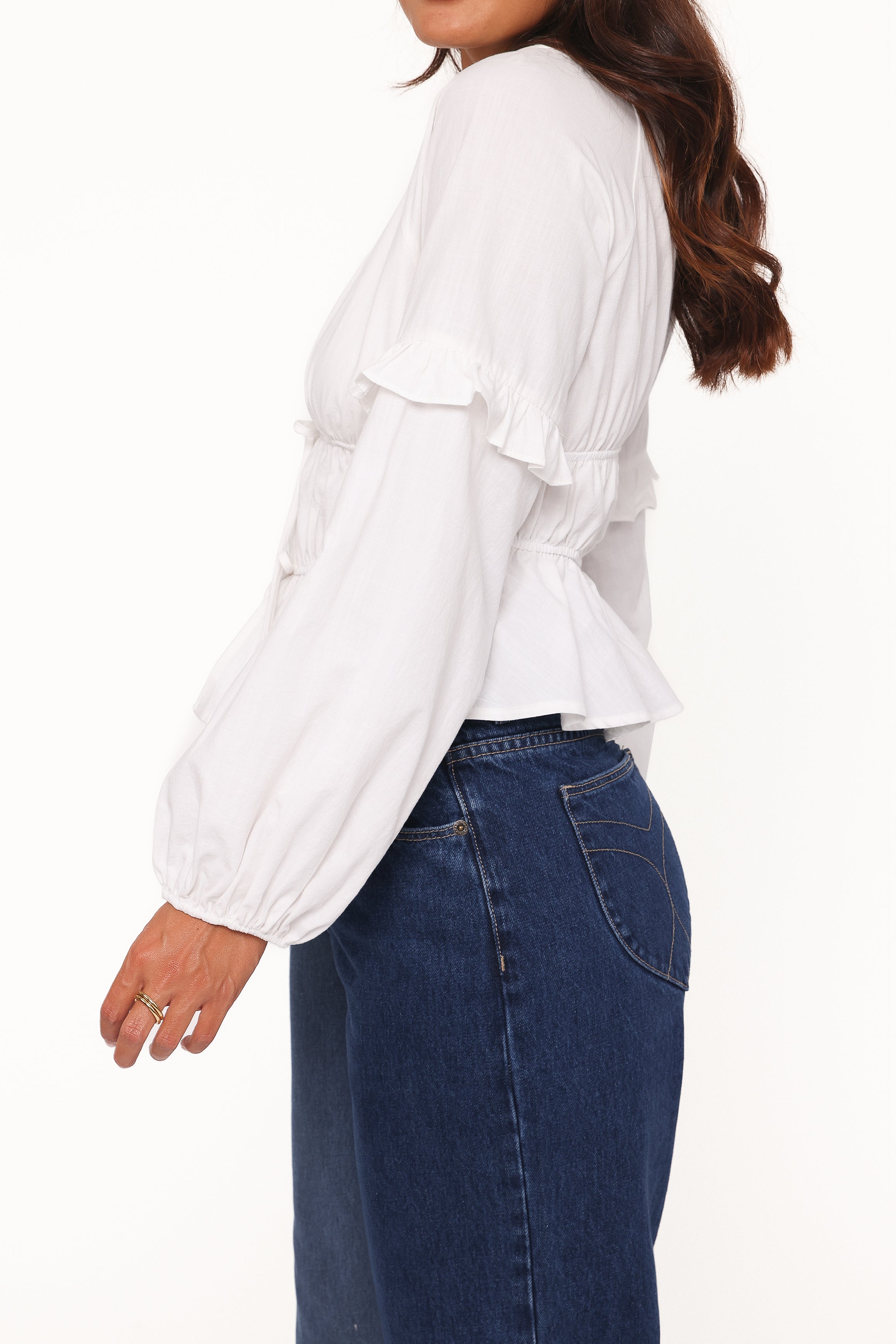 TOPS Jewel Tie Top - White