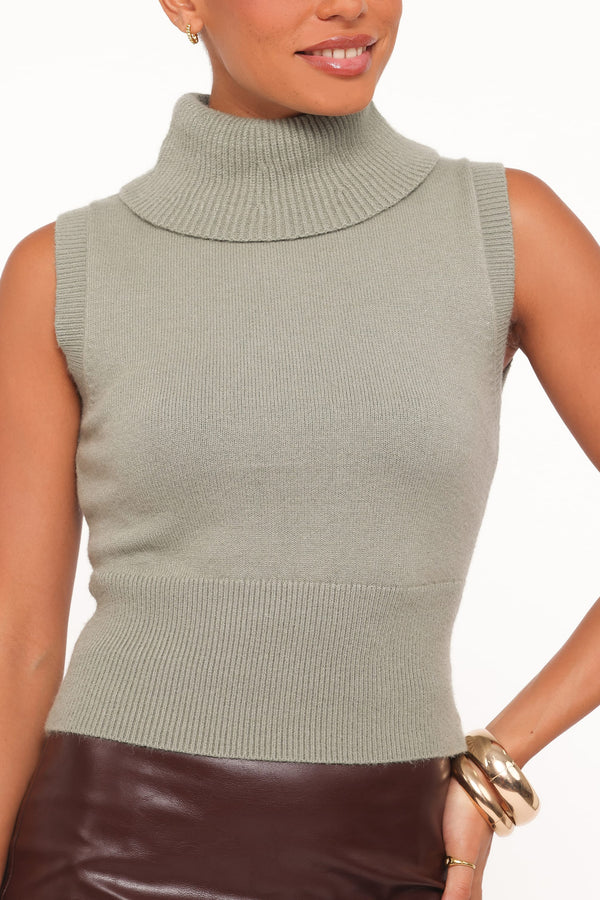 TOPS Jody Sleeveless Knit Top - Khaki
