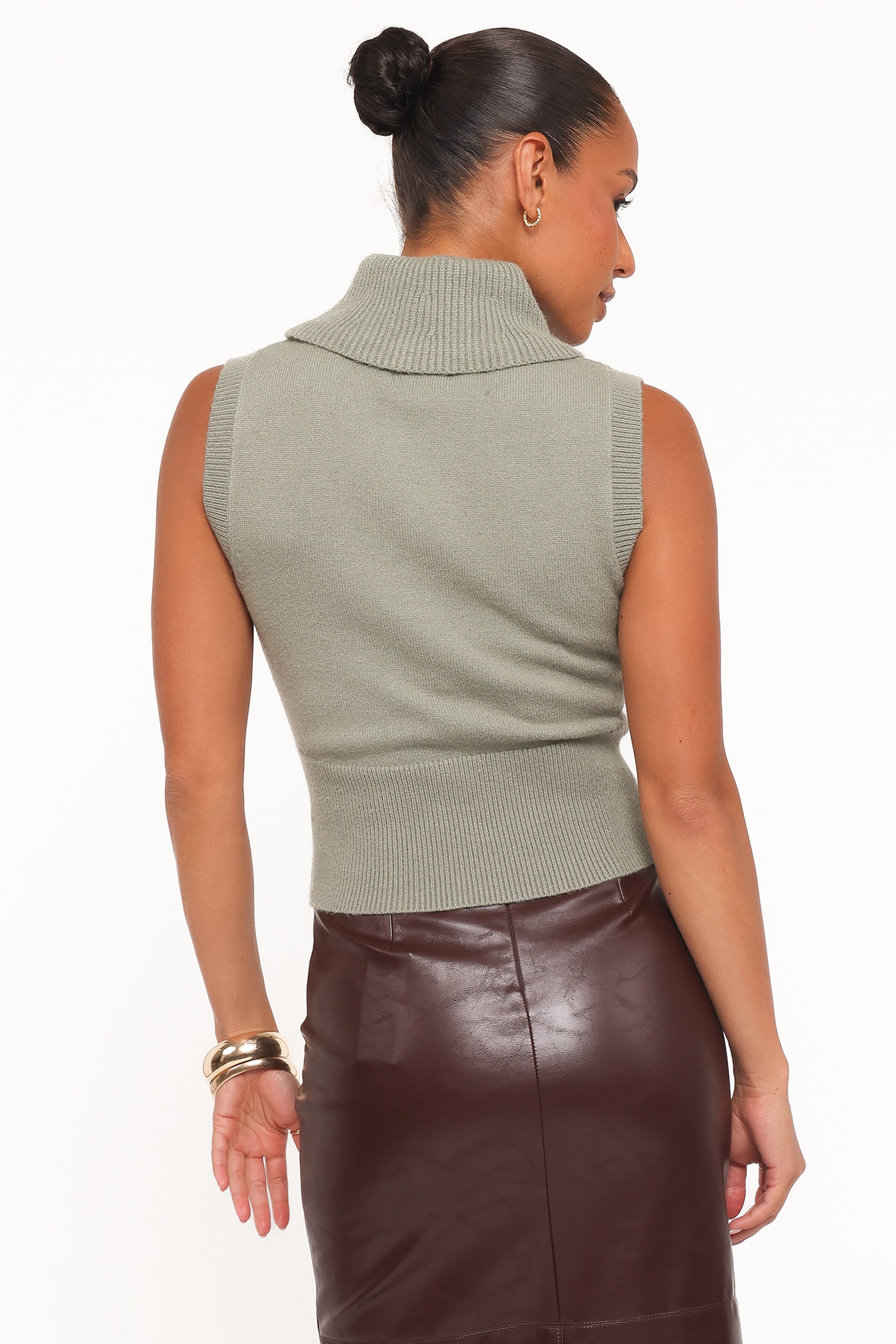 TOPS Jody Sleeveless Knit Top - Khaki