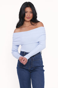 TOPS Junia Tie Back Knit Top - Pale Blue