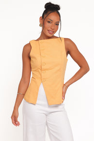 TOPS Kalyssa Asymmetrical Vest - Mango
