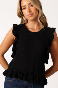 TOPS @Katia Frill Knitted Top - Black