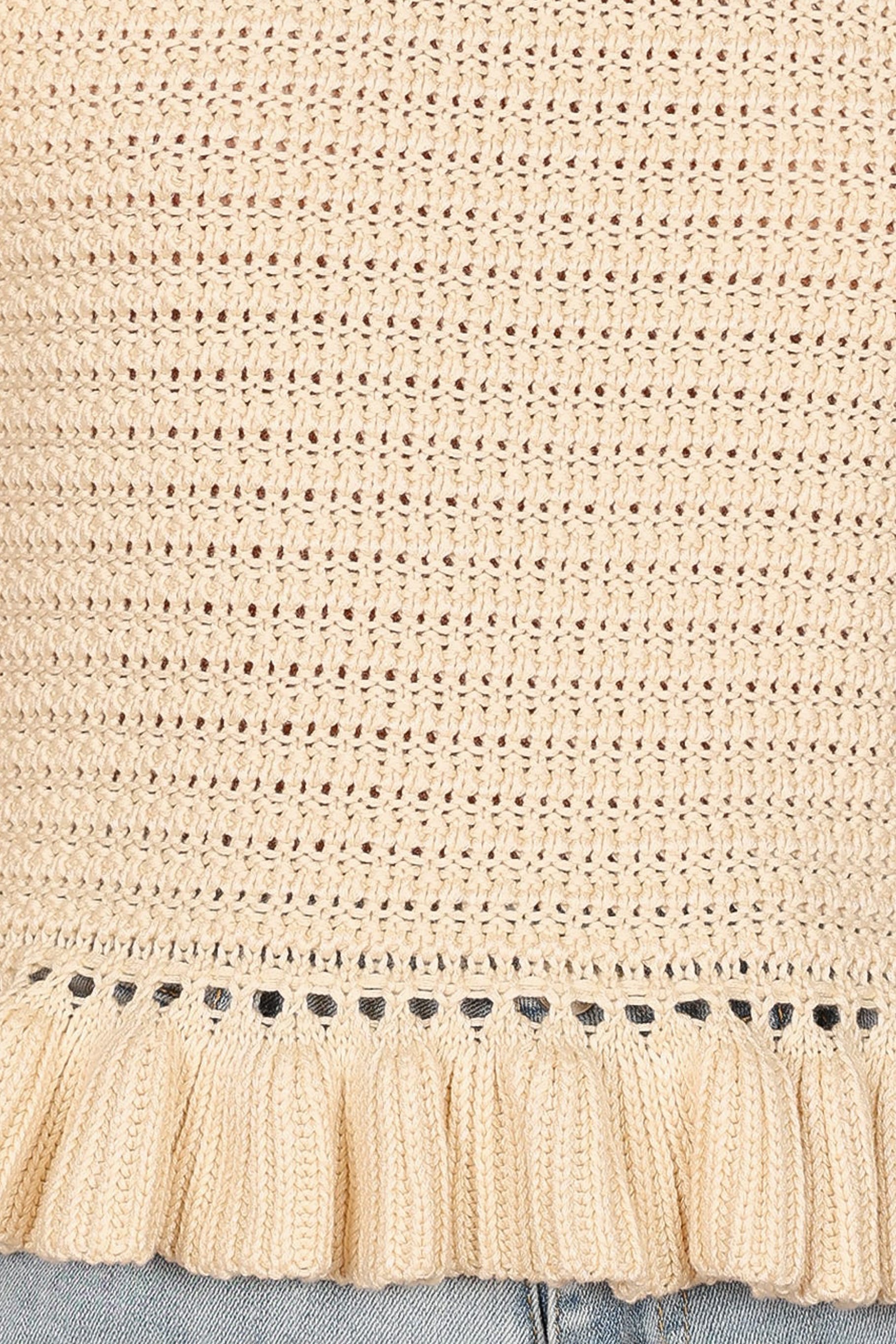 TOPS Katia Frill Knitted Top - Cream