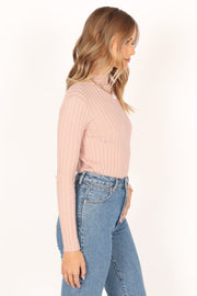 TOPS @Katie Knit Long Sleeve Top - Blush