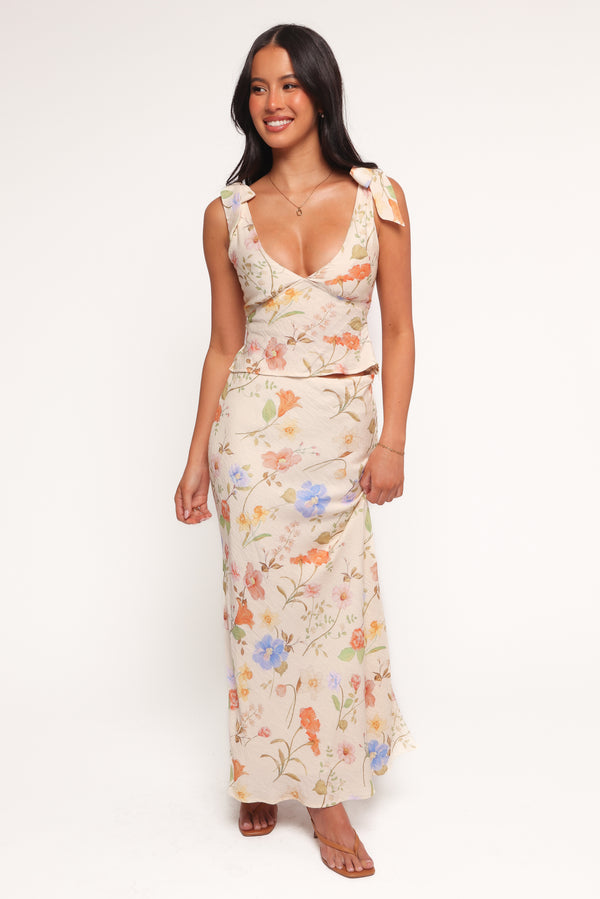 TOPS Kedra Tie Shoulder Top - Floral
