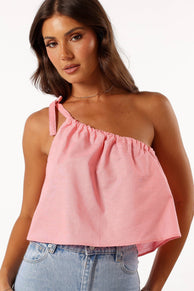 TOPS Keene One Shoulder Top - Pink