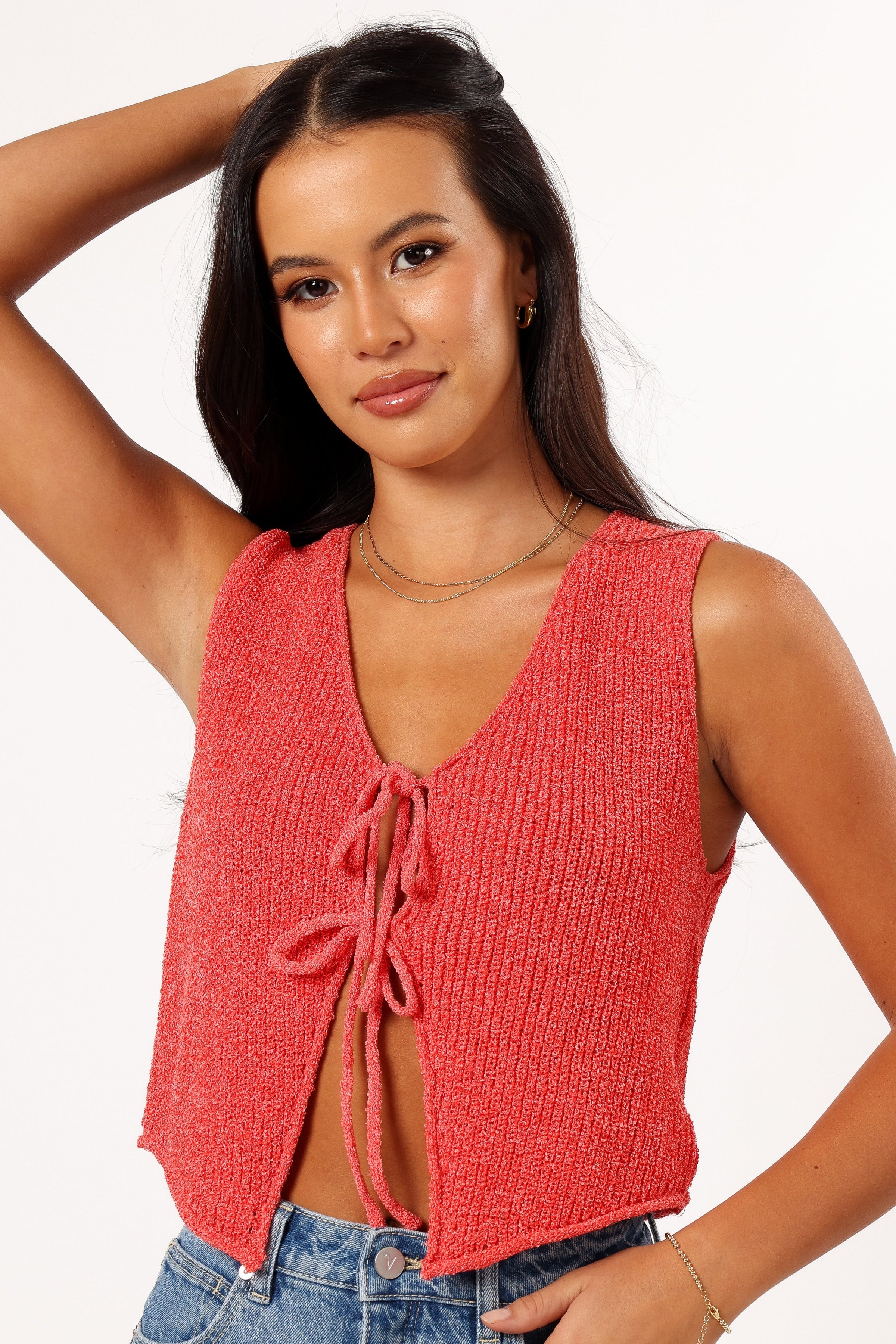 TOPS @Kendall Knit Top - Red