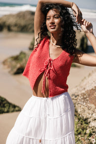 TOPS @Kendall Knit Top - Red