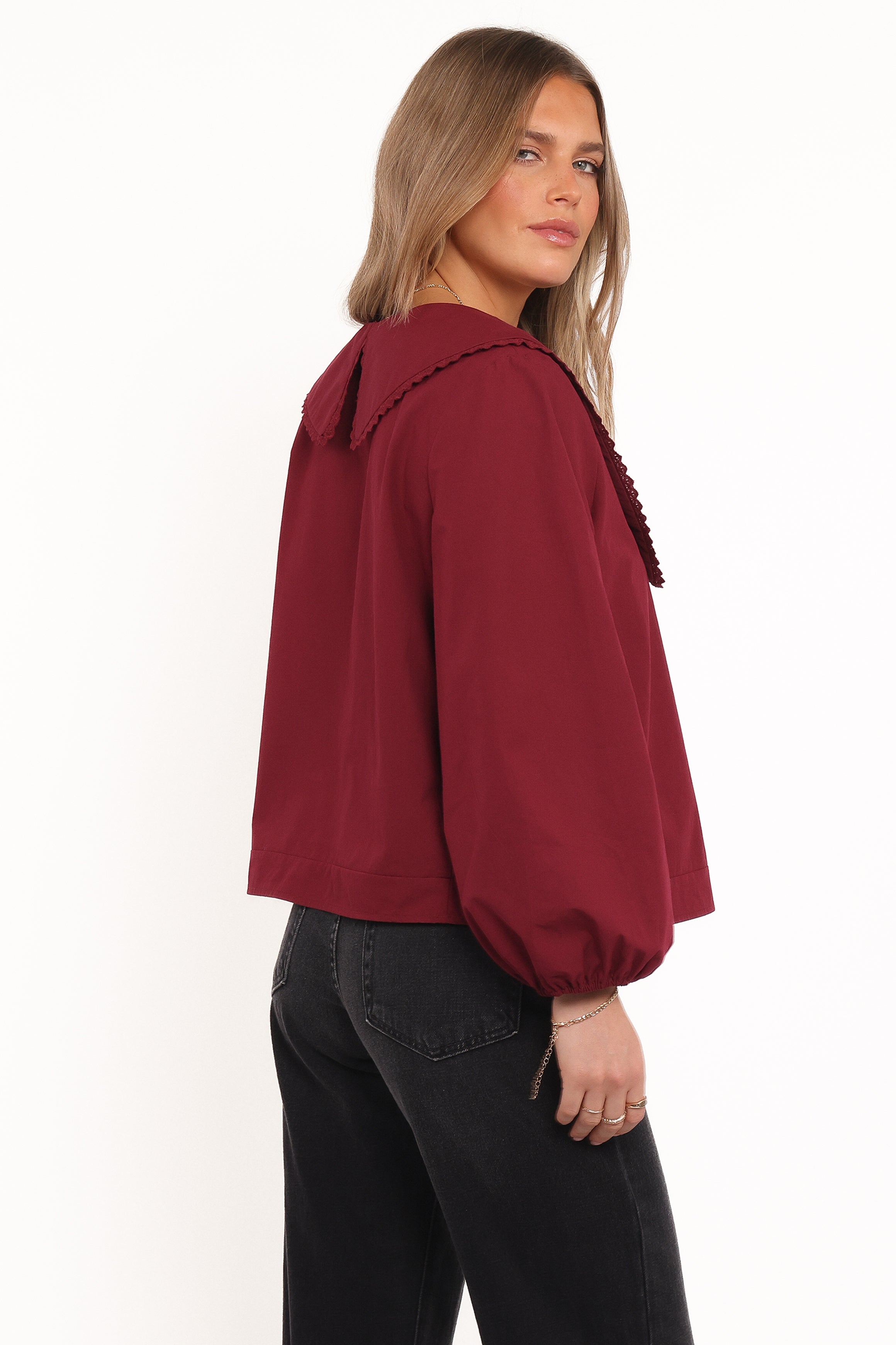 TOPS Kenna Long Sleeve Top - Burg