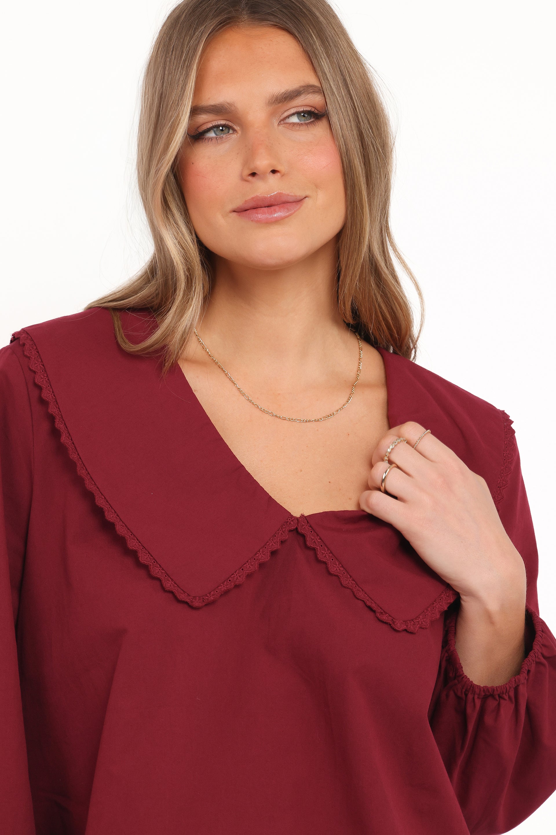TOPS Kenna Long Sleeve Top - Burg
