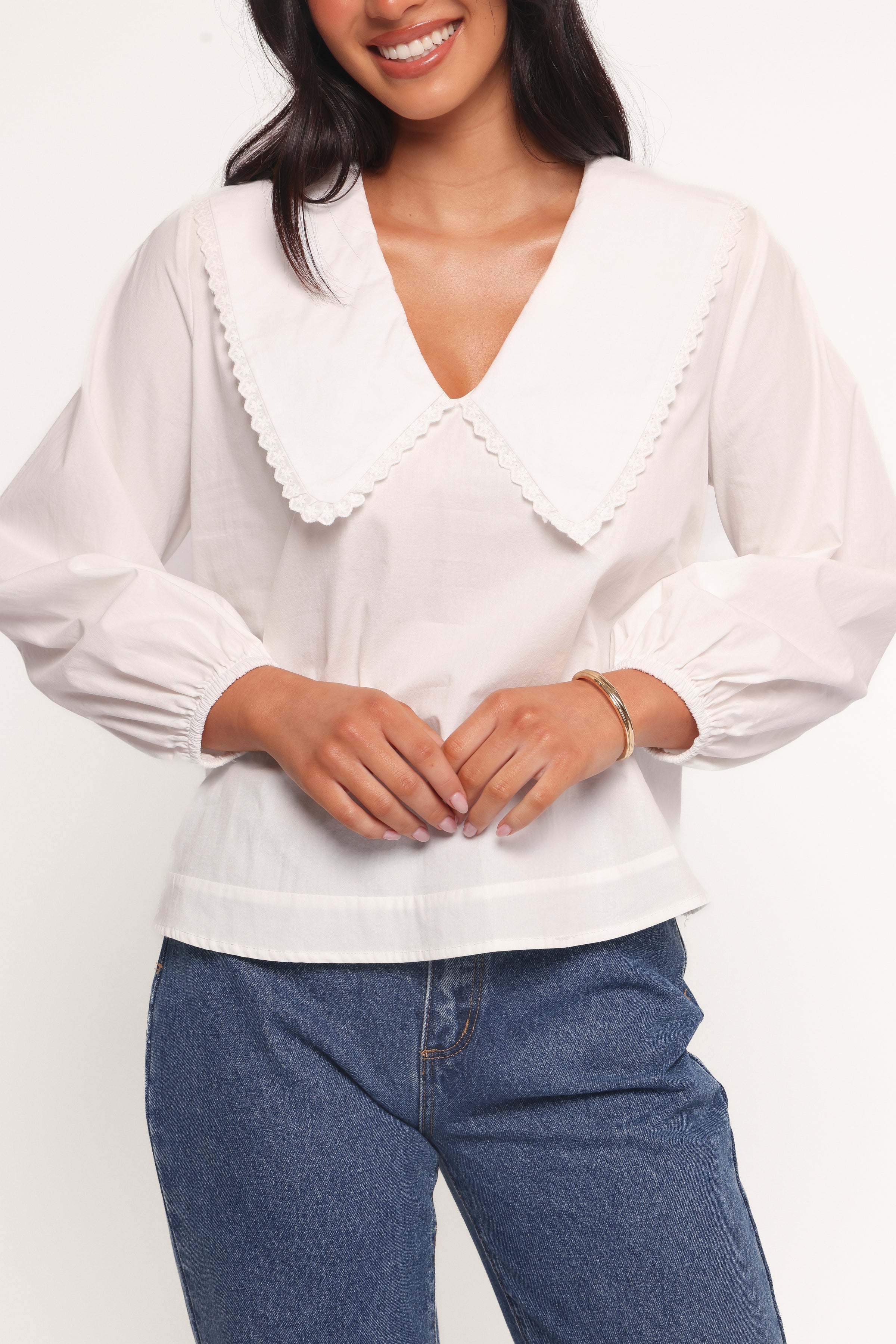 TOPS Kenna Long Sleeve Top - White