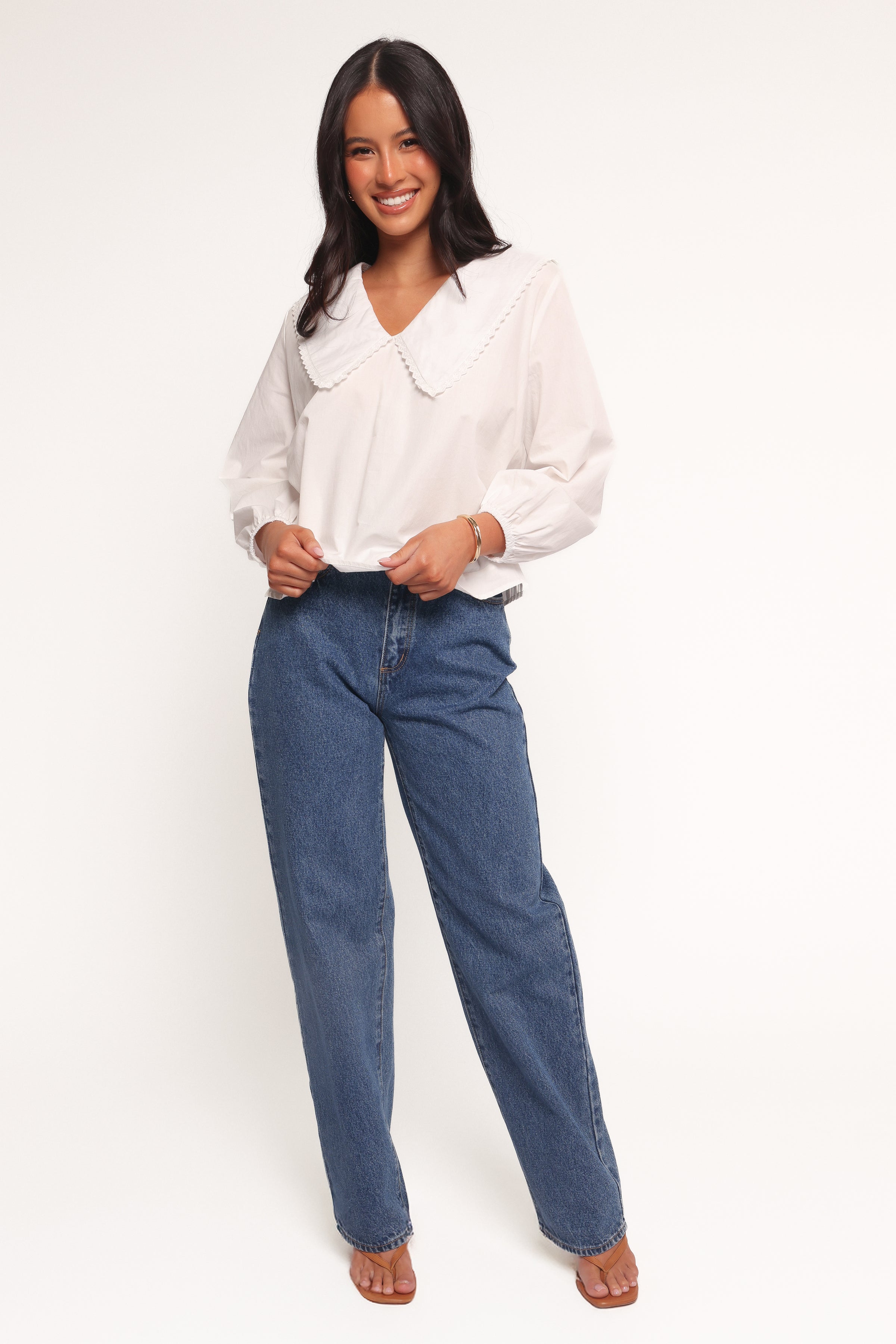 TOPS Kenna Long Sleeve Top - White