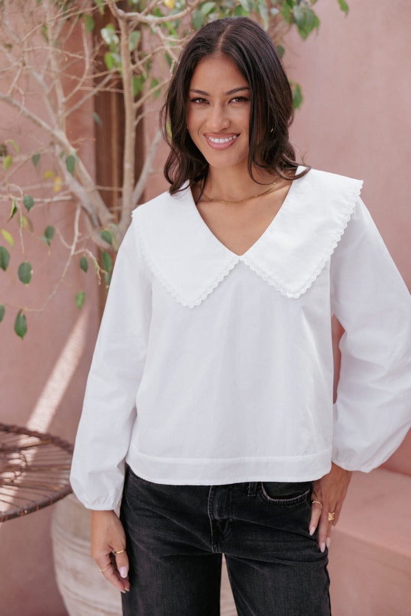TOPS Kenna Long Sleeve Top - White