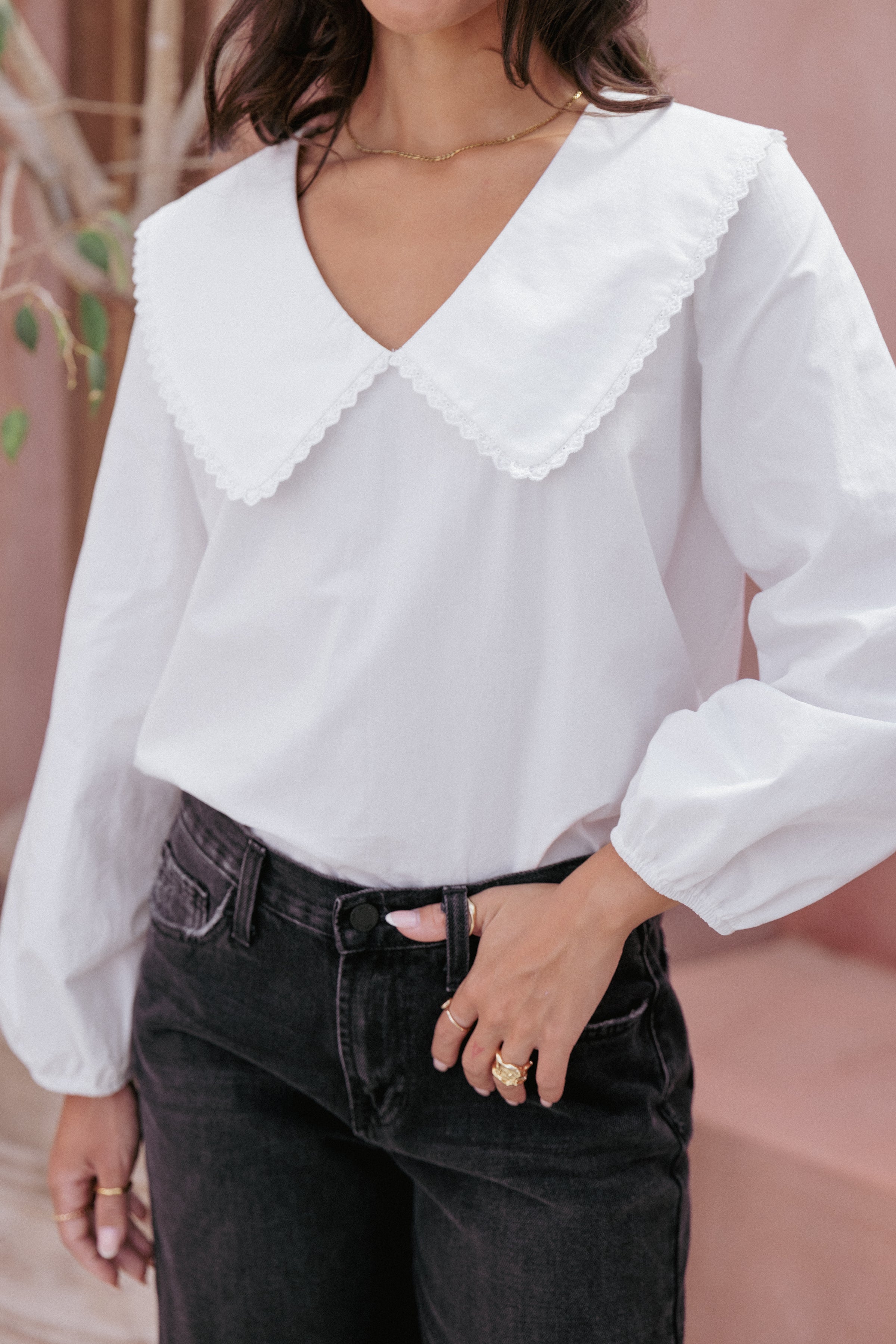 TOPS Kenna Long Sleeve Top - White