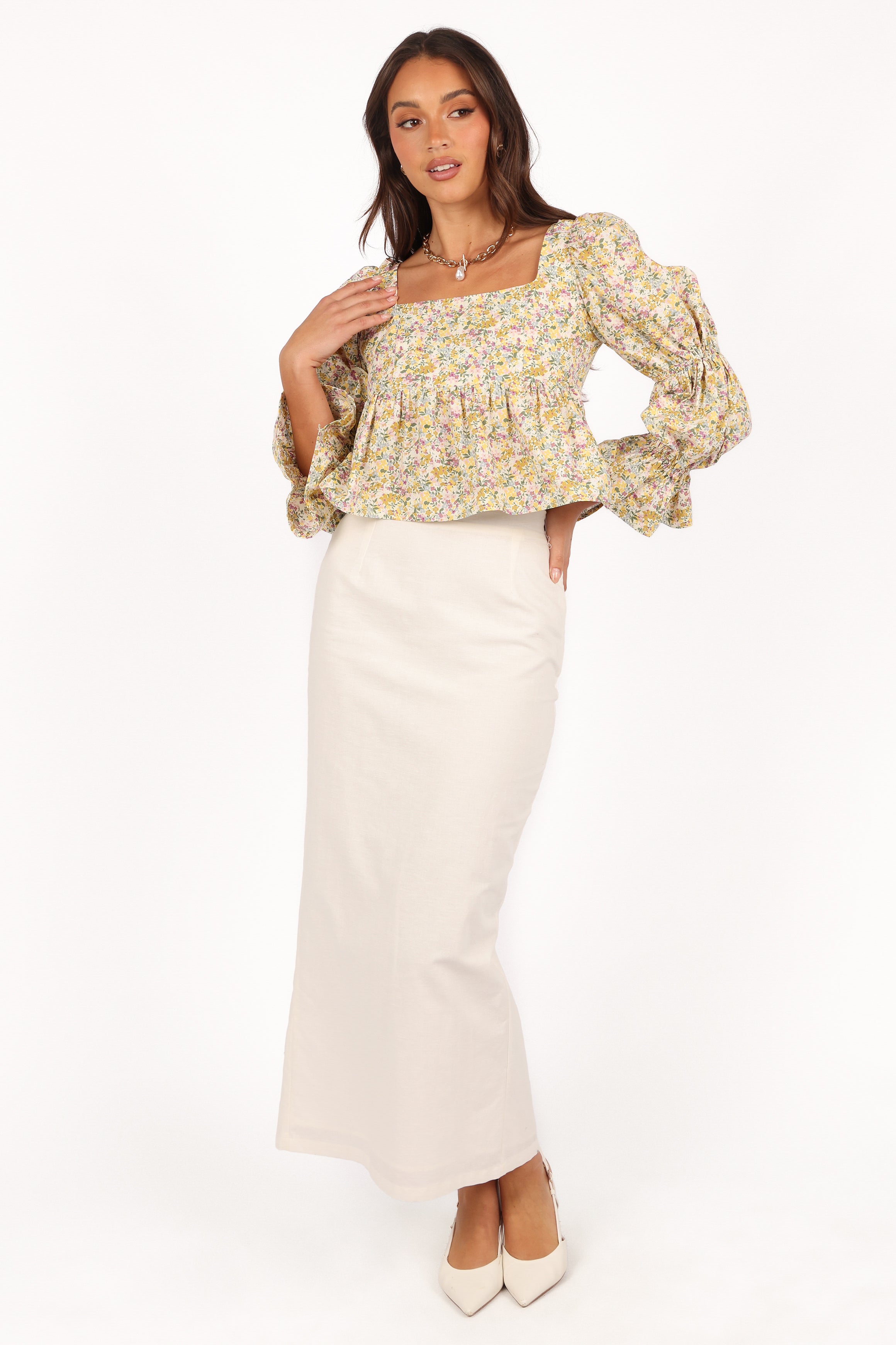 TOPS Kenny Top - Yellow Floral