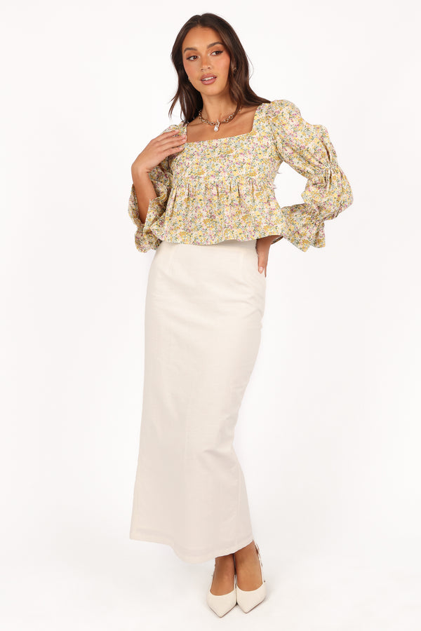 TOPS Kenny Top - Yellow Floral