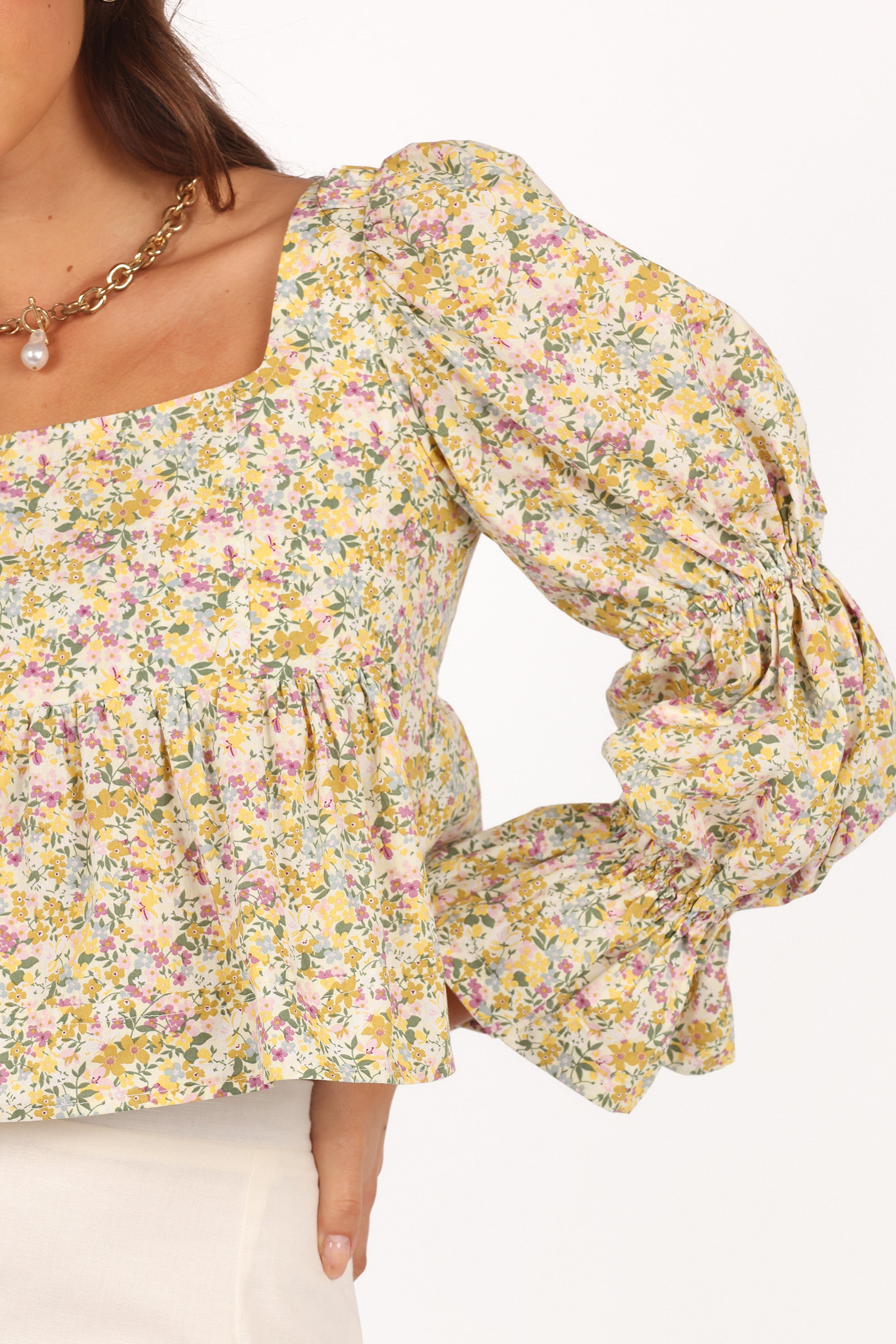 TOPS Kenny Top - Yellow Floral