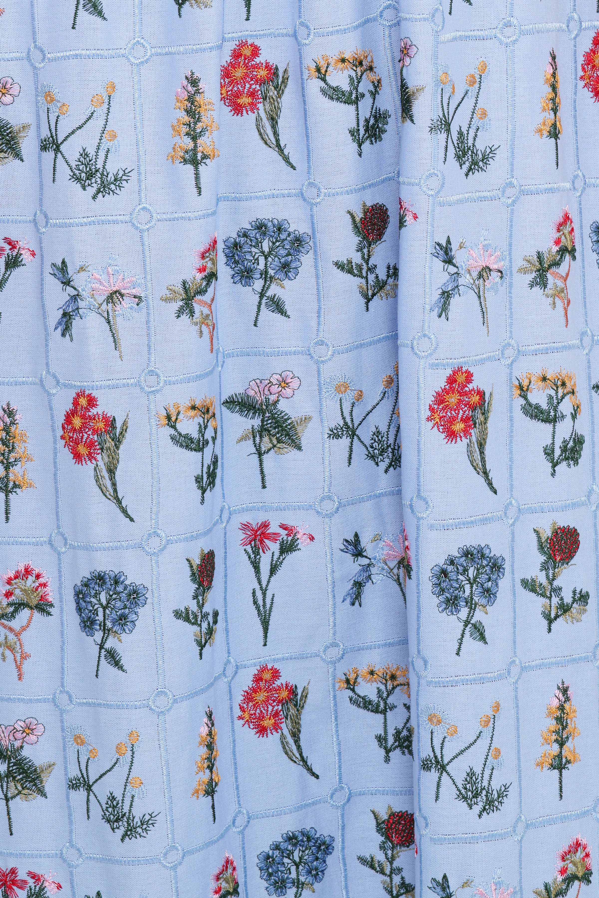 TOPS Kimora Embroidered Top - Blue Floral