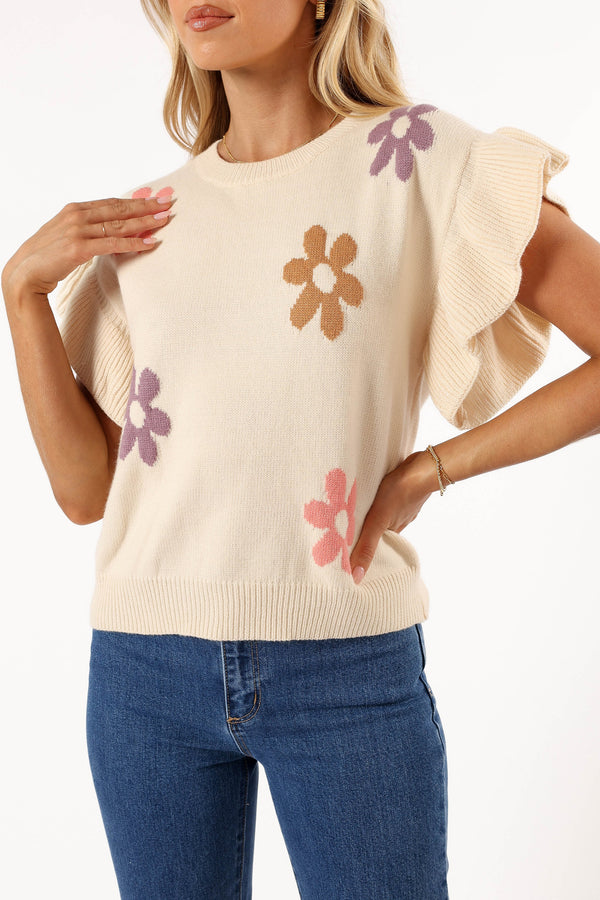 TOPS @Kinsley Floral Top - Cream Multi