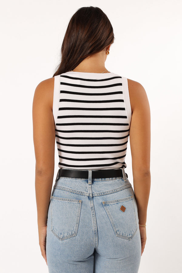 TOPS @Kloe Top - White Stripe