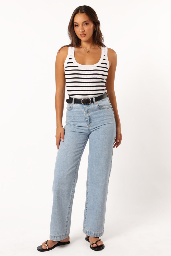 TOPS @Kloe Top - White Stripe