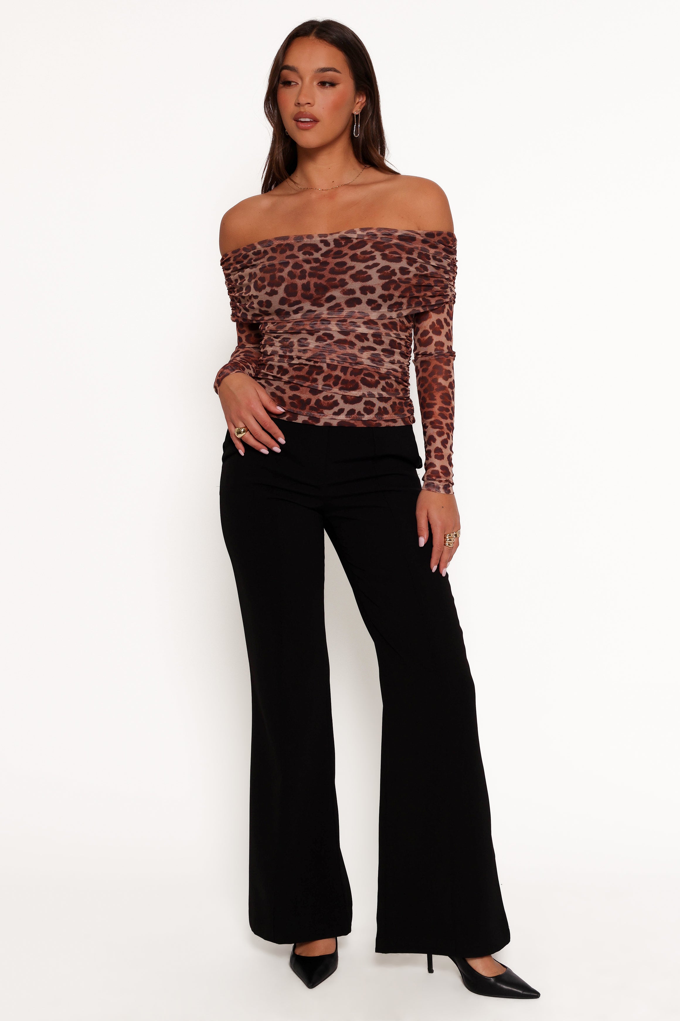 TOPS Koa Off Shoulder Top - Leopard