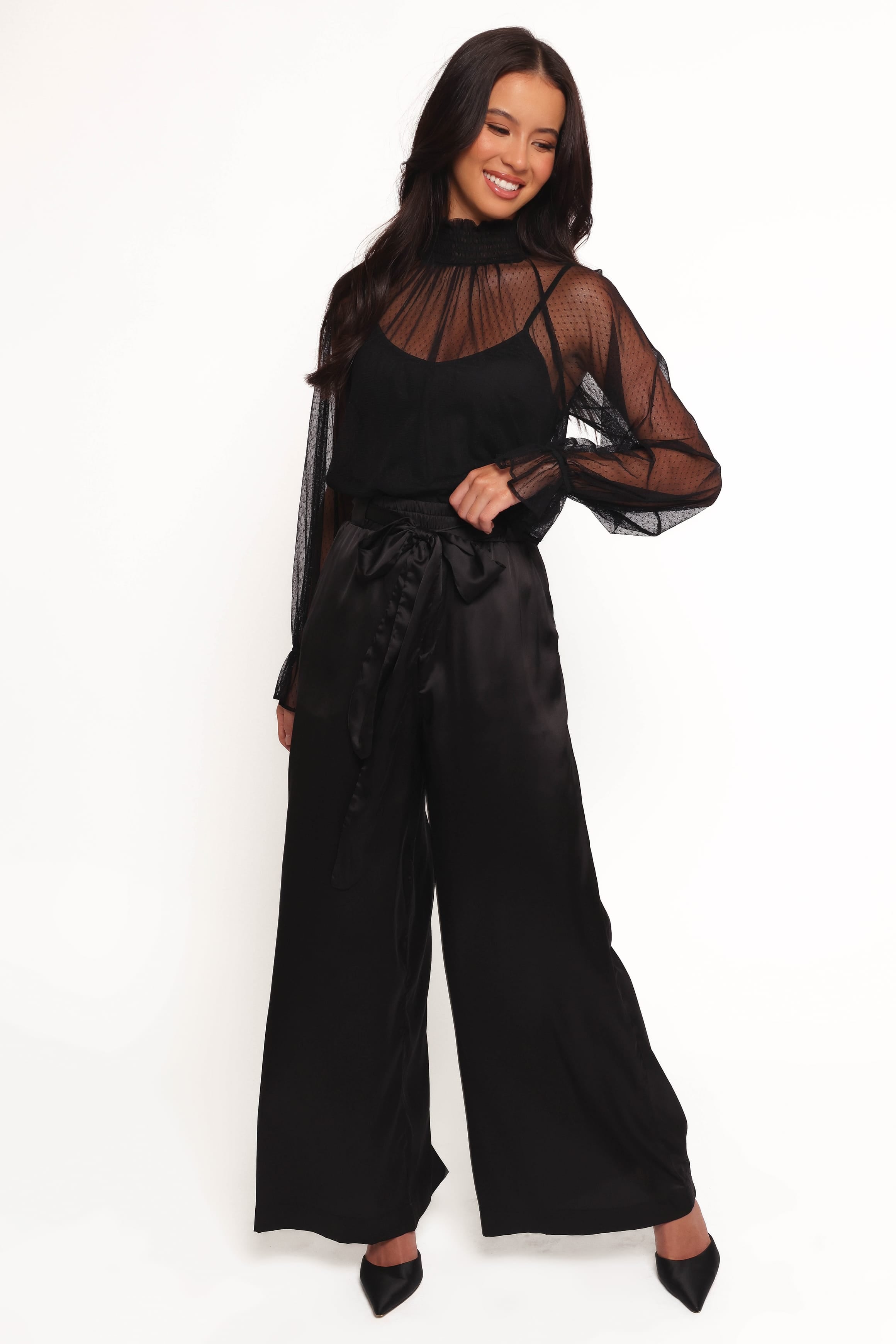 TOPS Kory Sheer Top - Black
