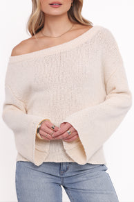 TOPS Kosas Off Shoulder Knit Top - Cream