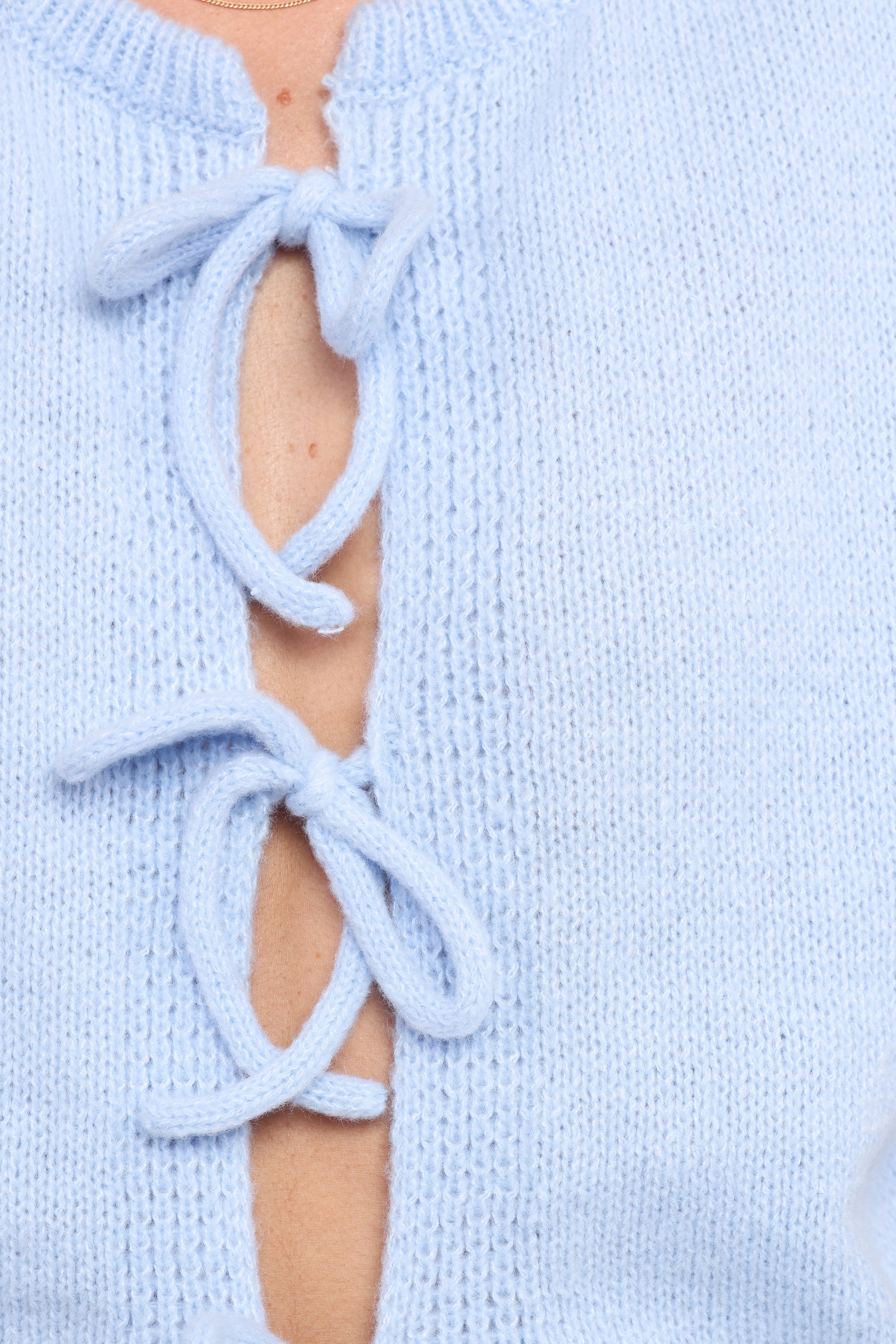TOPS Koskie Tie Knit Top - Blue