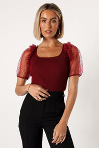 TOPS @Kristen Bodysuit - Burgundy