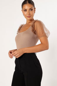 TOPS @Kristen Bodysuit - Tan