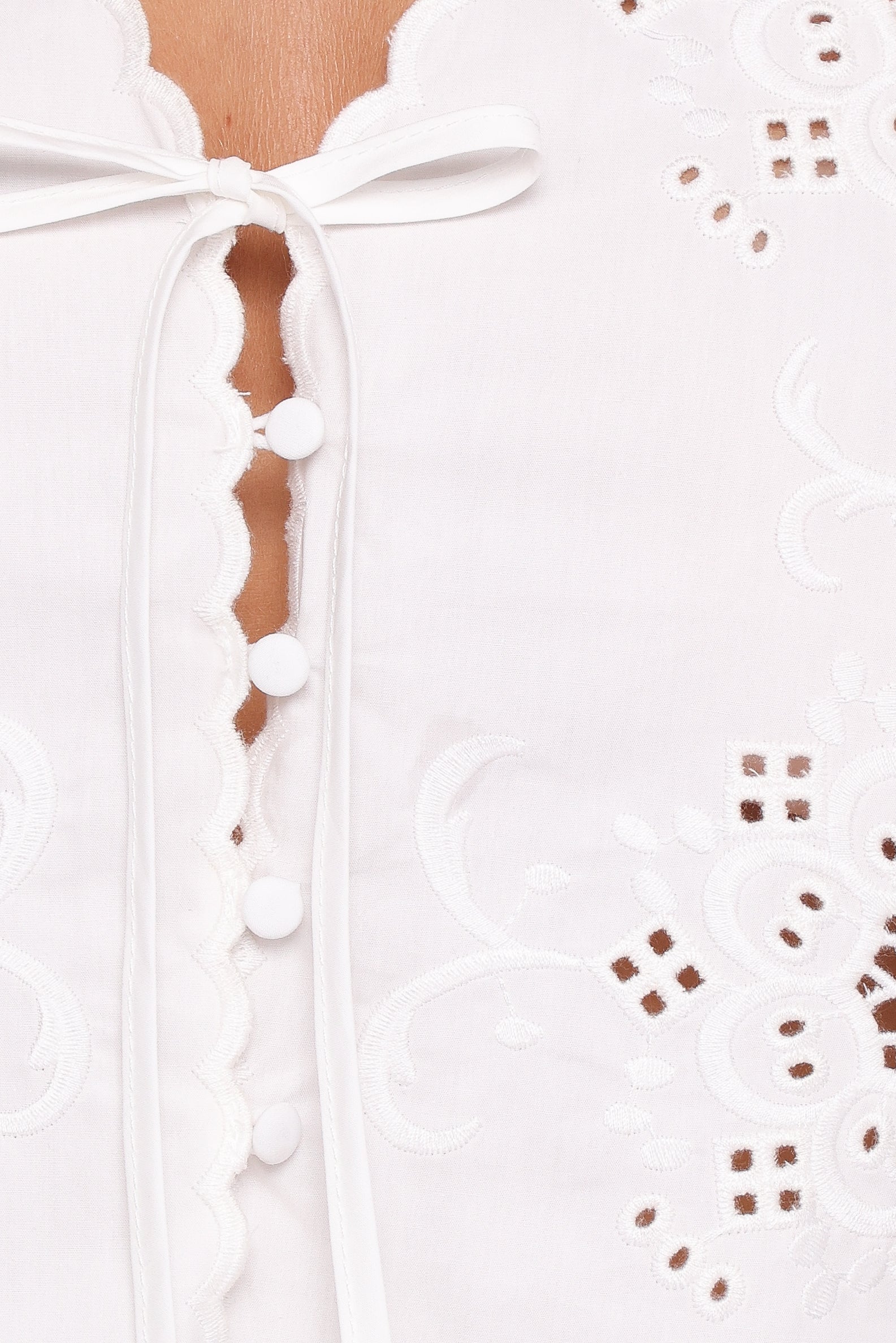 TOPS Kye Top - White Broderie