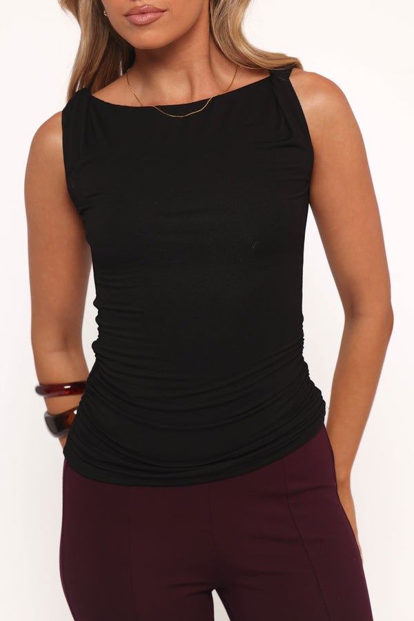 TOPS Lainey Twist Knit Top - Black