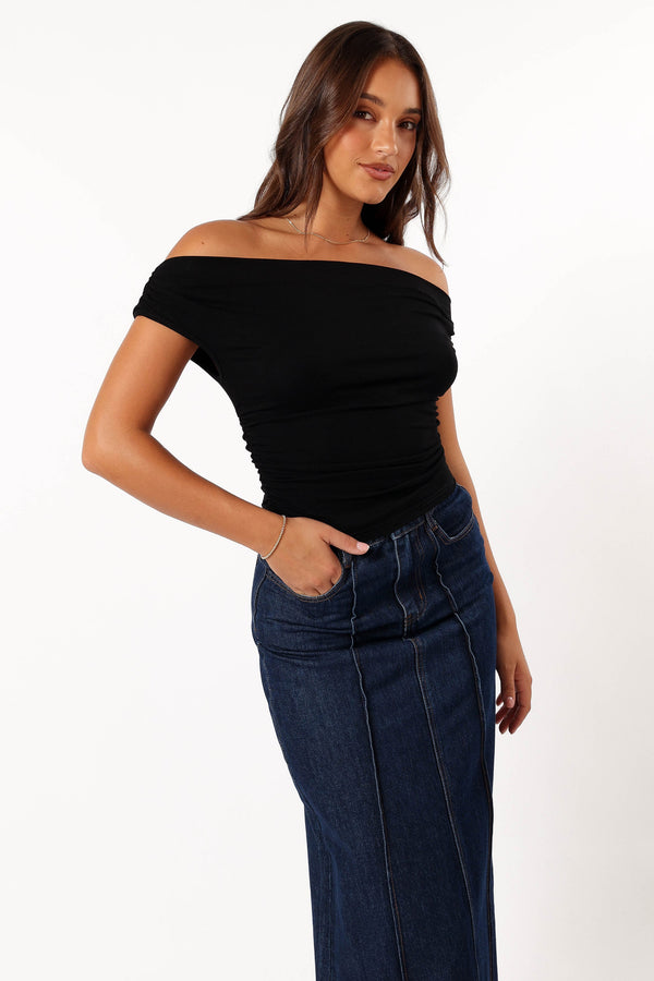 TOPS @Lanna Off Shoulder Top - Black