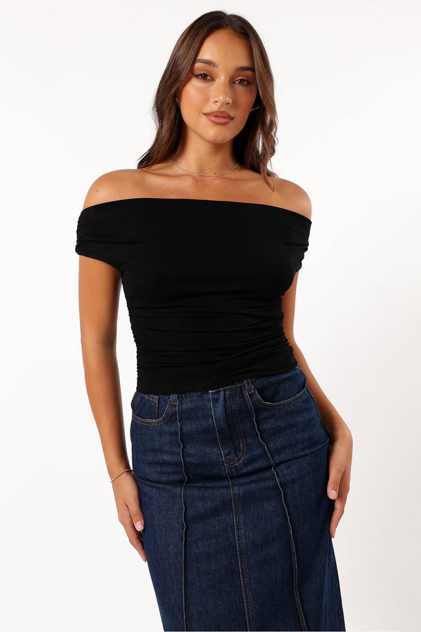 TOPS @Lanna Off Shoulder Top - Black