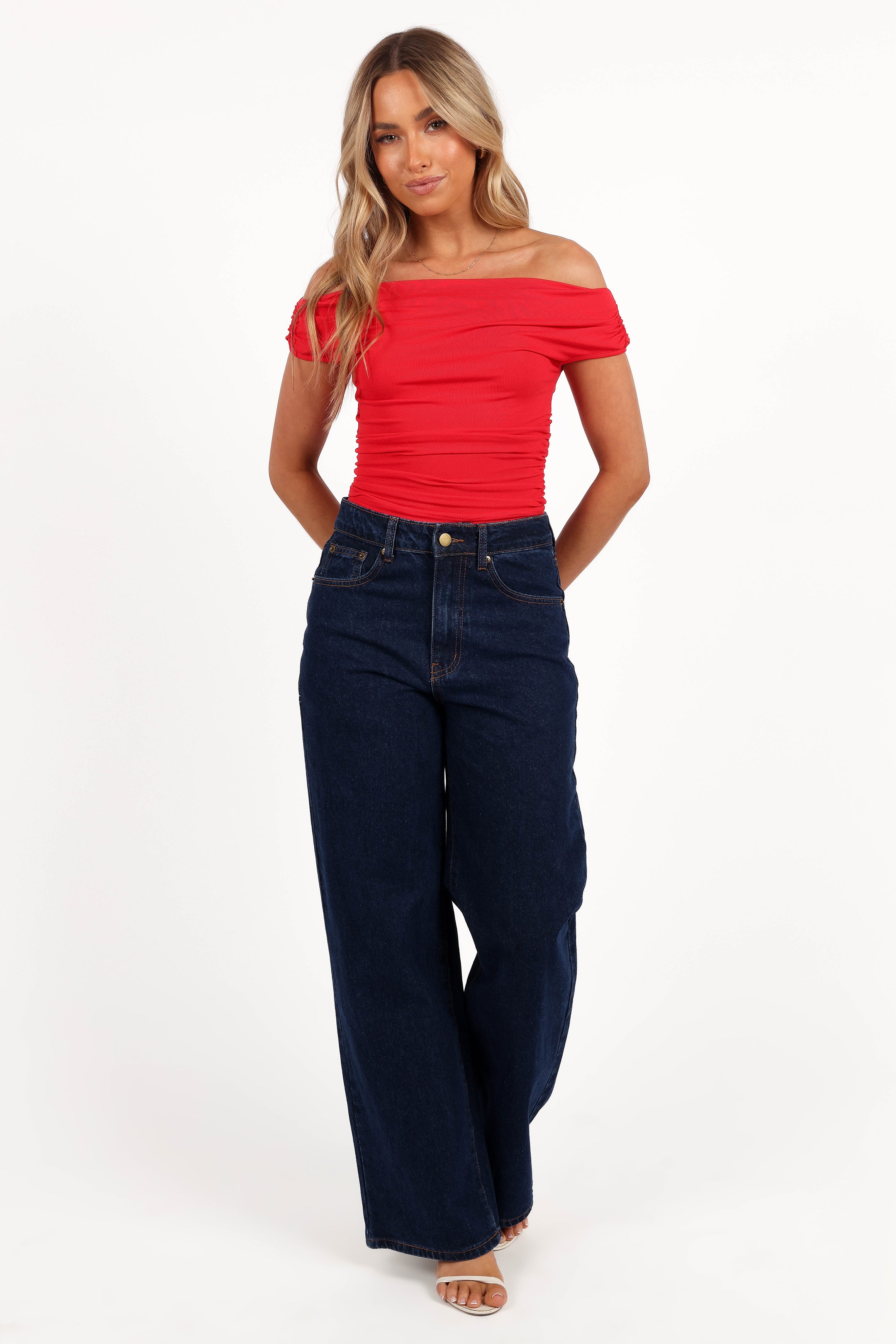 TOPS Lanna Off Shoulder Top - Red