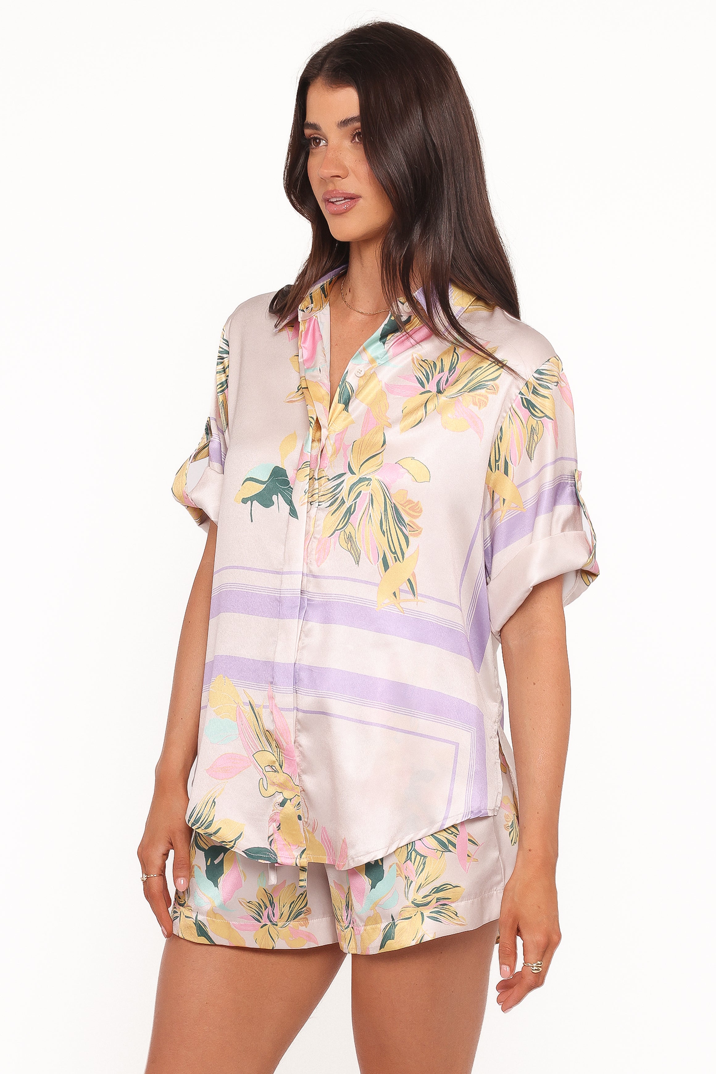 TOPS Lara Shirt - Lavender Print