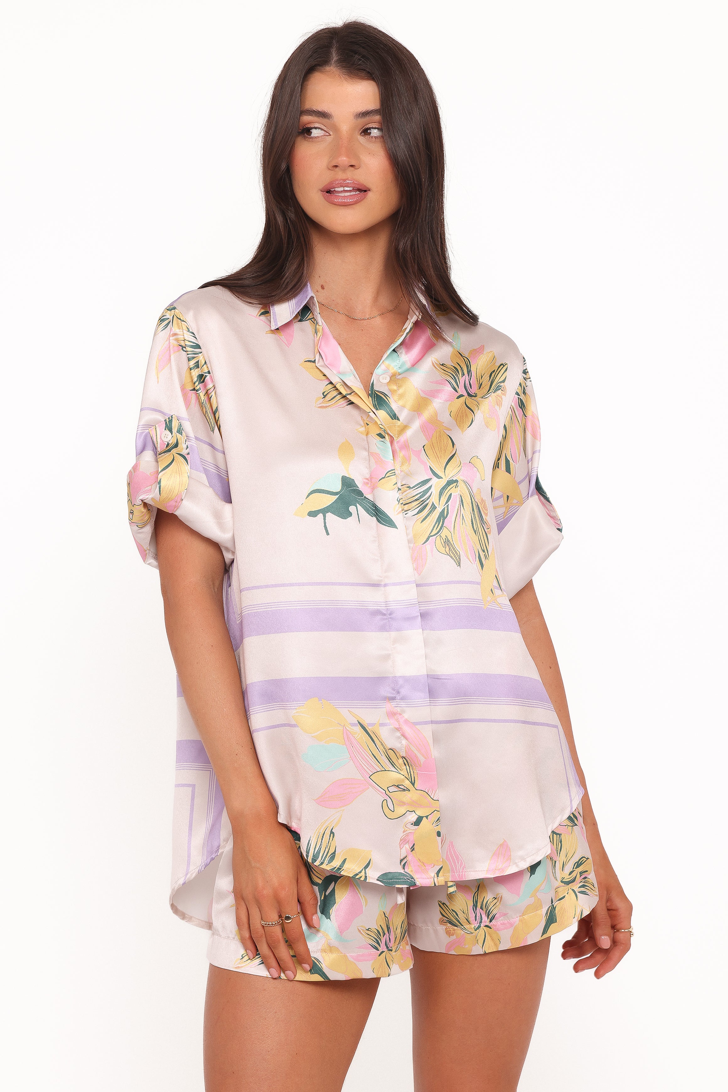 TOPS Lara Shirt - Lavender Print
