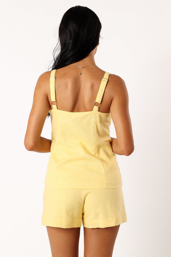 TOPS @Laurent Button Through Top - Butter Yellow