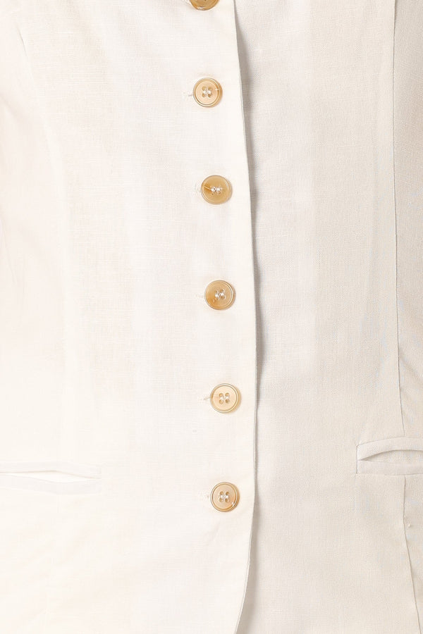 TOPS @Laurent Button Through Top - White