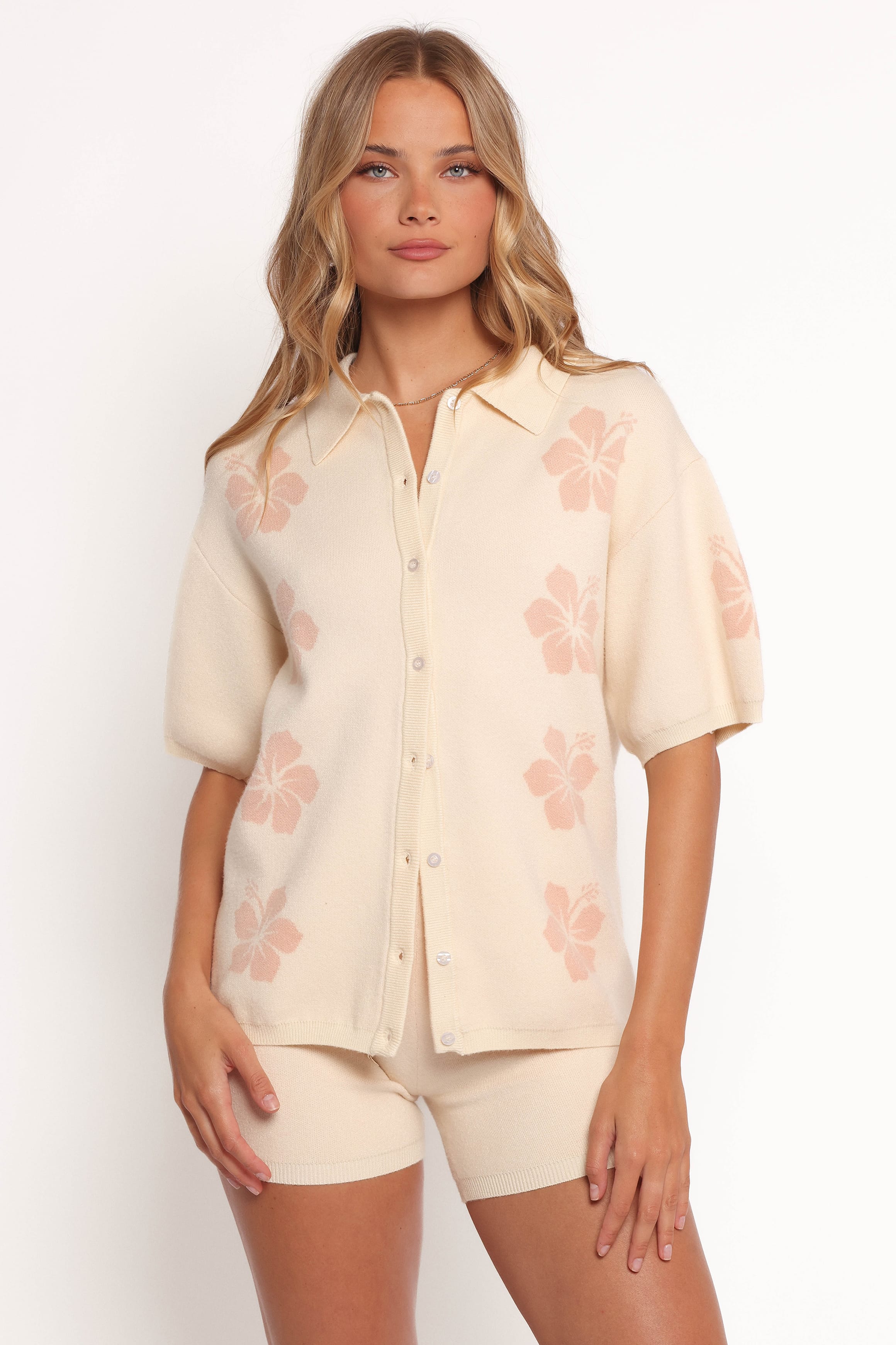 TOPS Lela Knitted Shirt - Cream