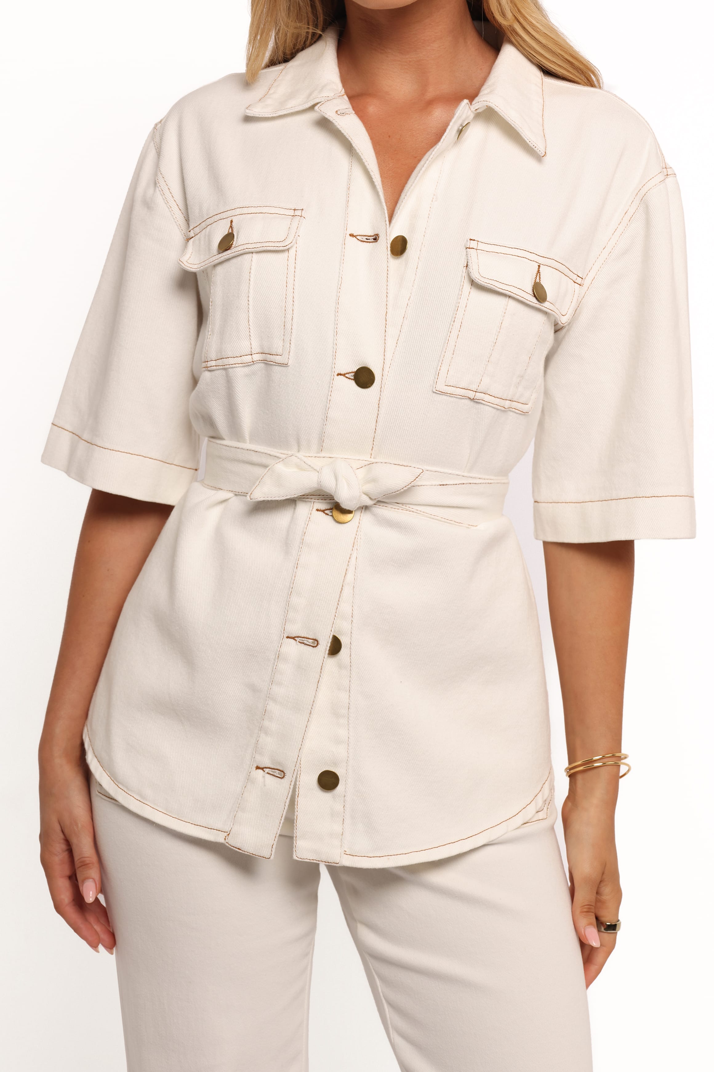 TOPS Lepal Denim Shirt - White