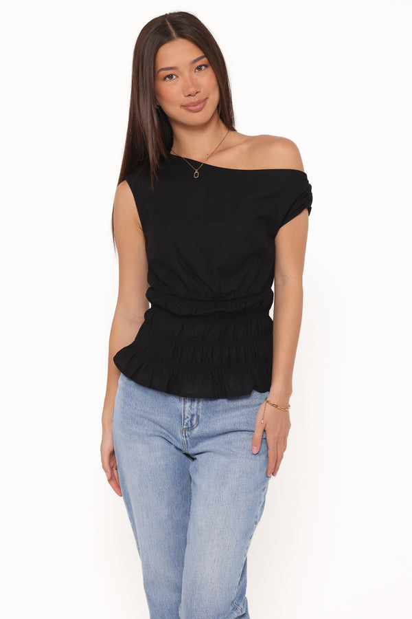 TOPS Lia Off Shoulder Top - Black