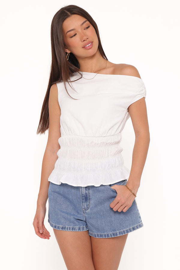 TOPS Lia Off Shoulder Top - Ivory