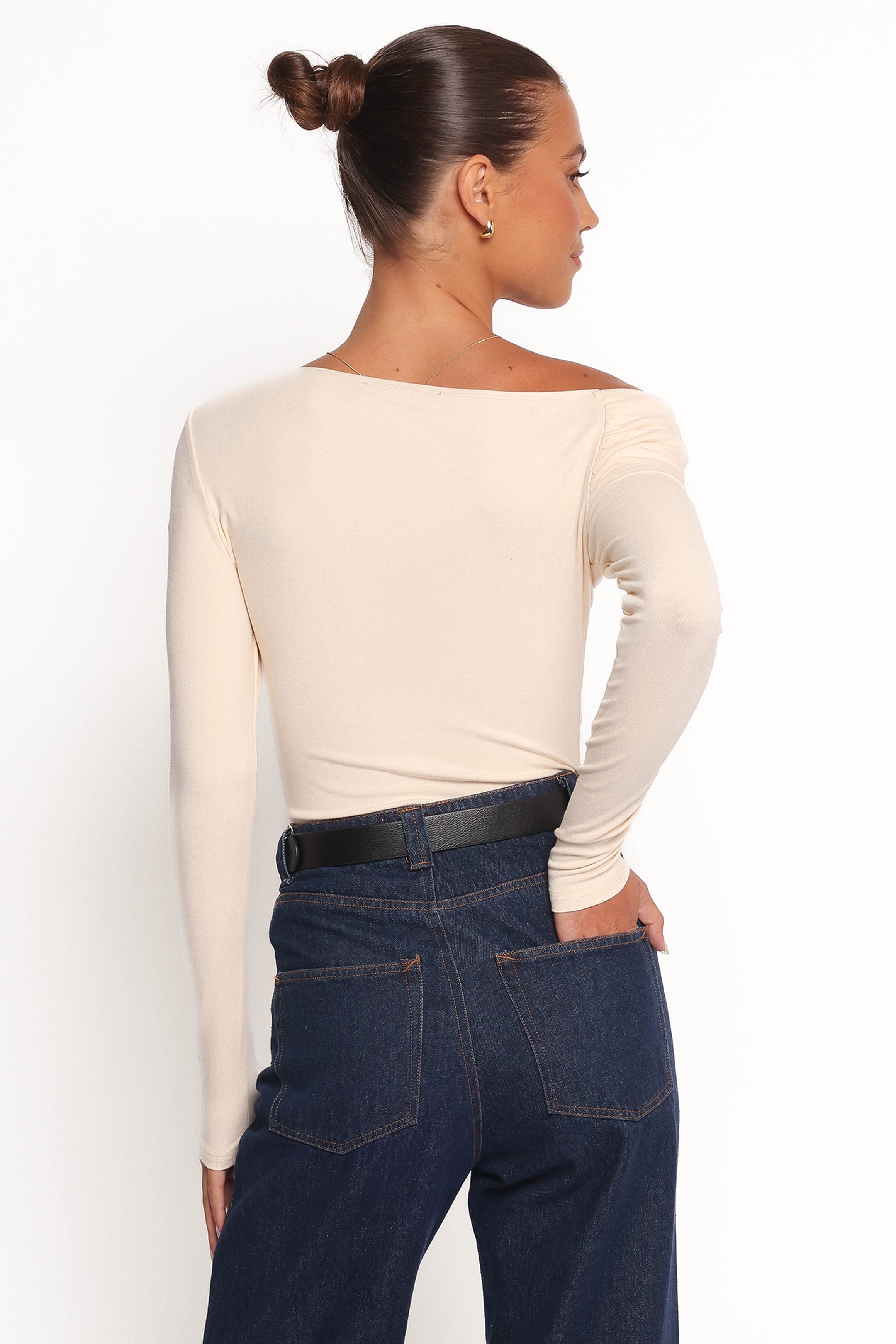 Liah Off Shoulder Knit Top - Cream | Petal & Pup