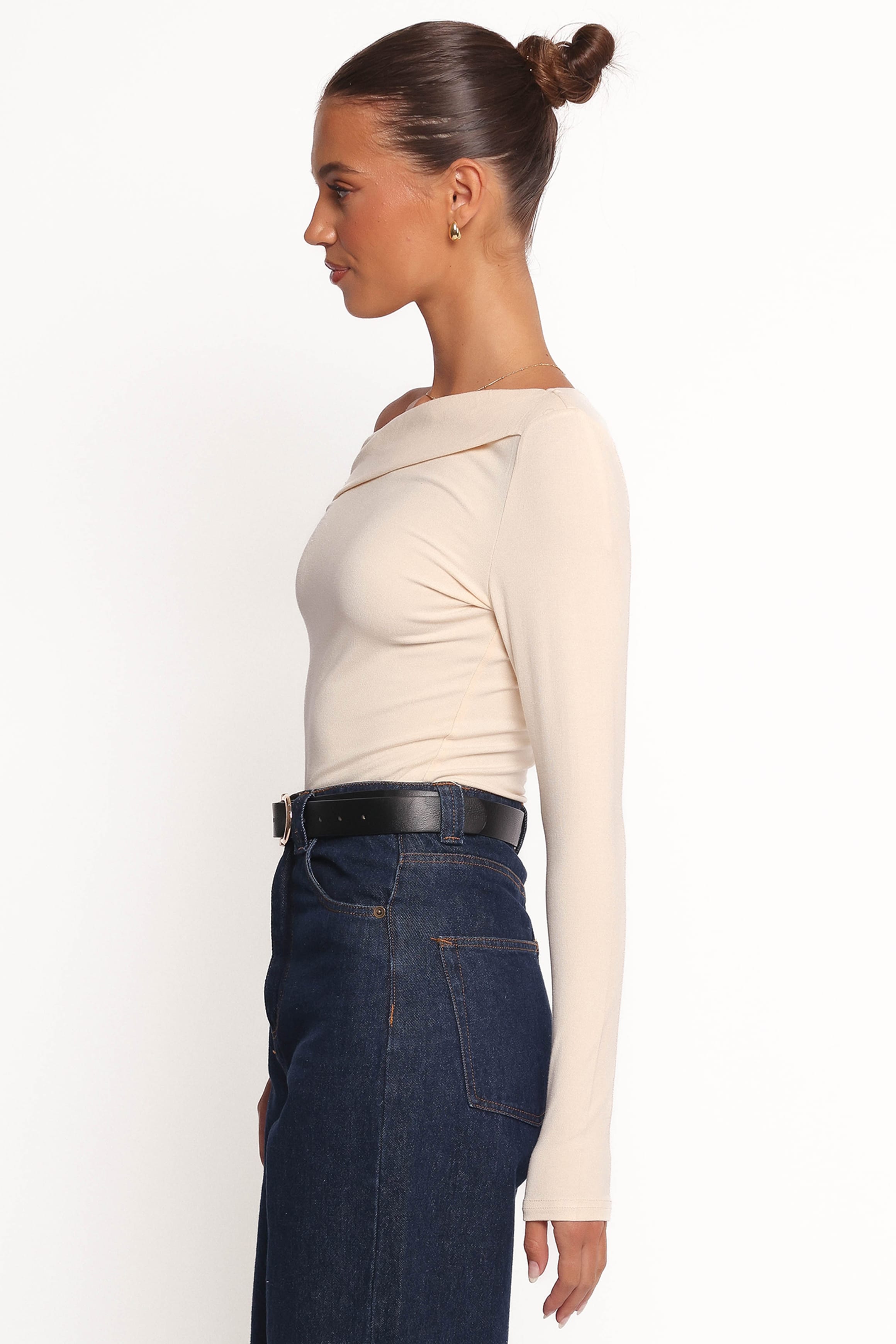 Liah Off Shoulder Knit Top - Cream | Petal & Pup
